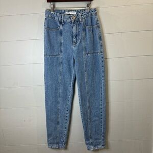 Zara Blue High-Waisted Denim Pants